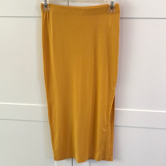 New Mustard yellow high waisted skirt - Picture 3 of 3